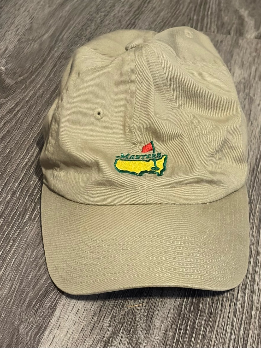 Masters Beige Baseball Cap with Yellow & Green Embroidery